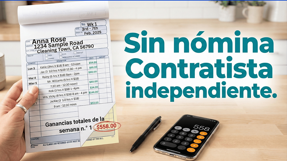 Limpias Casas Sola? Como Pagar a Contratistas Independientes de Manera Simple y Correcta Usando Un Libro De Recibos