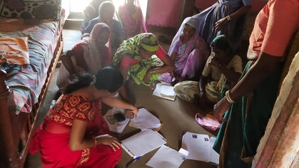 Bhil women come together for their wages and pensions