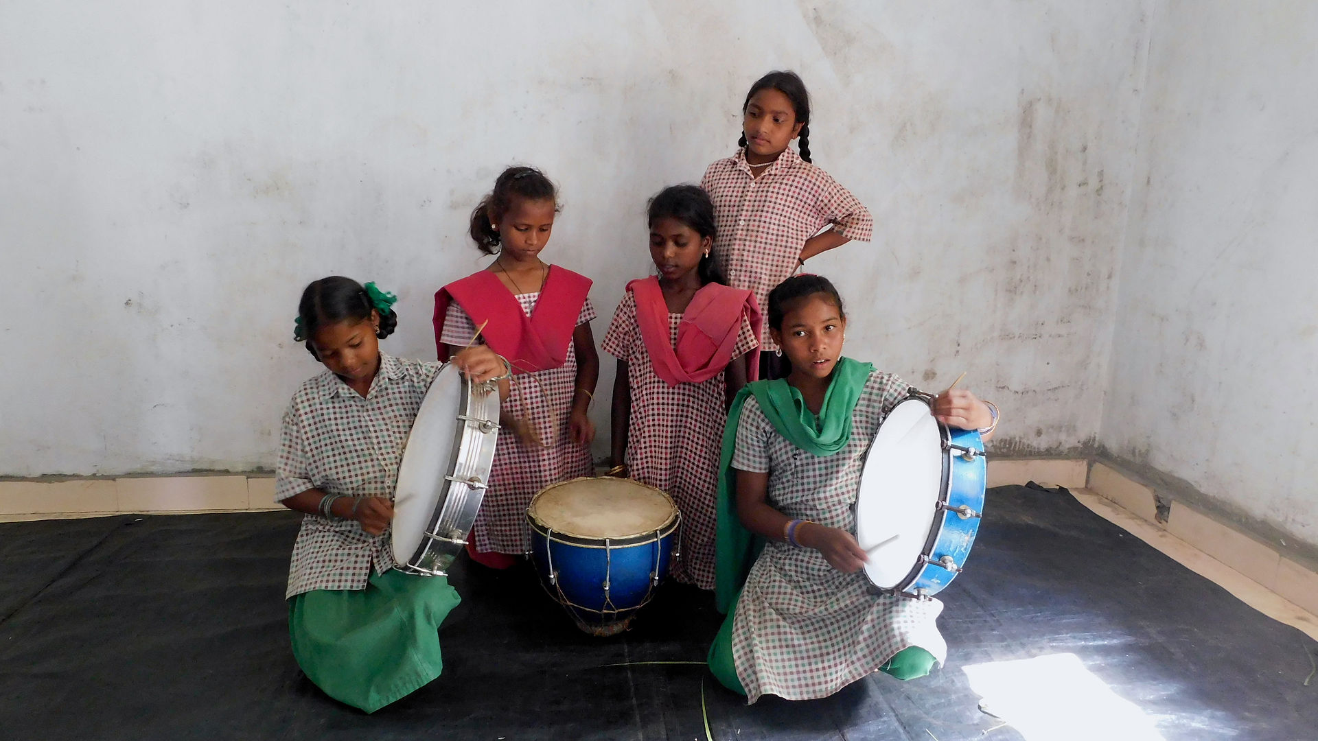 Playing the drums