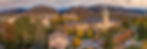 Utah State University campus in Logan, Utah with students walking