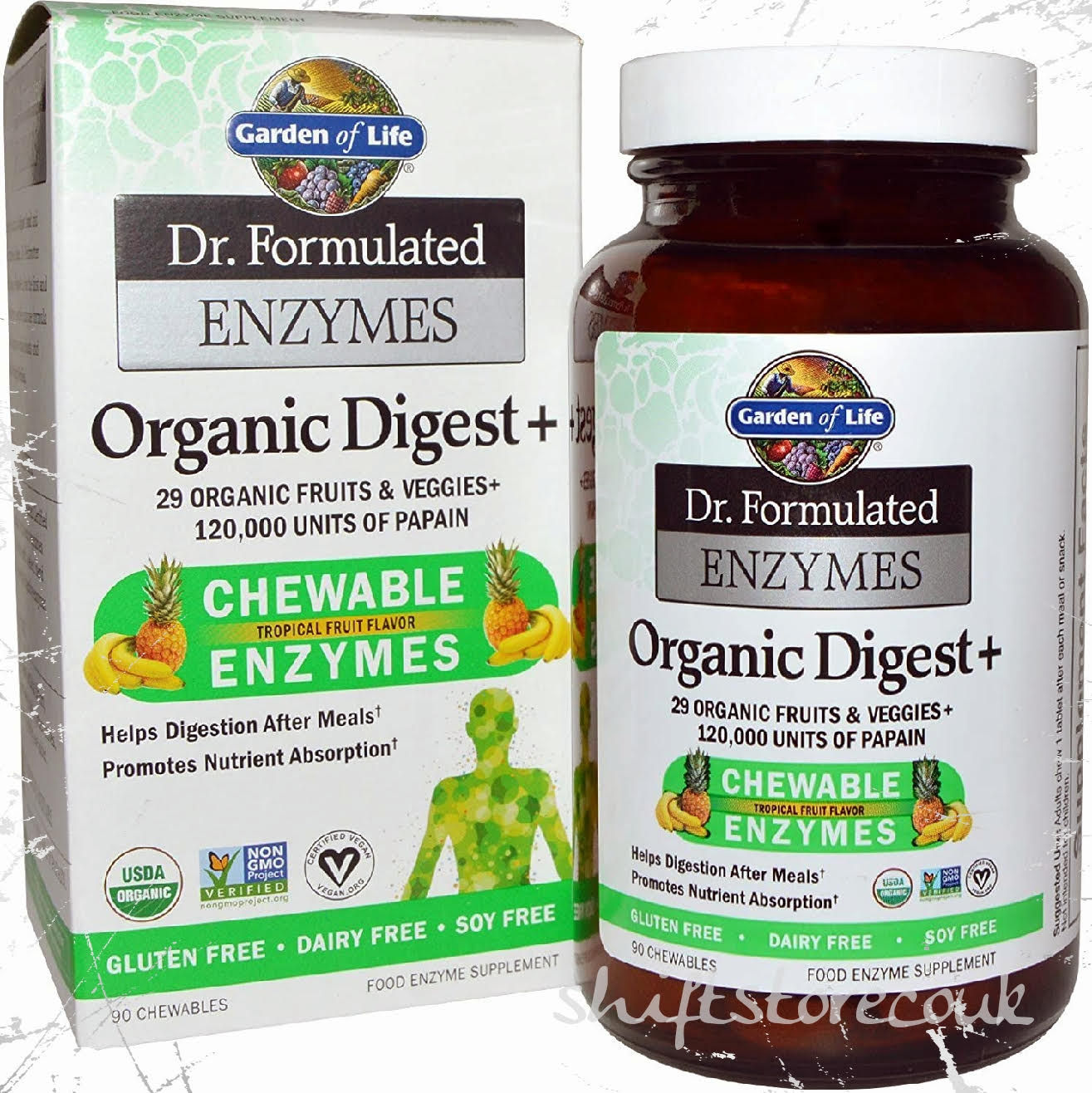 Garden of Life Dr. Formulated Enzymes Organic Digest + Tropical Fruit - 90 Chews