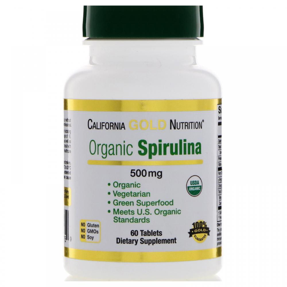 California Gold Nutrition, Organic Spirulina 500 mg, 60 Tablets