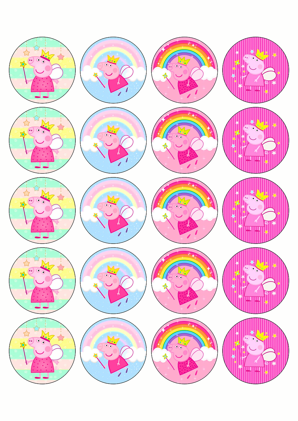 Thumbnail: Eetbare cupcake/koekjes prints Peppa pig