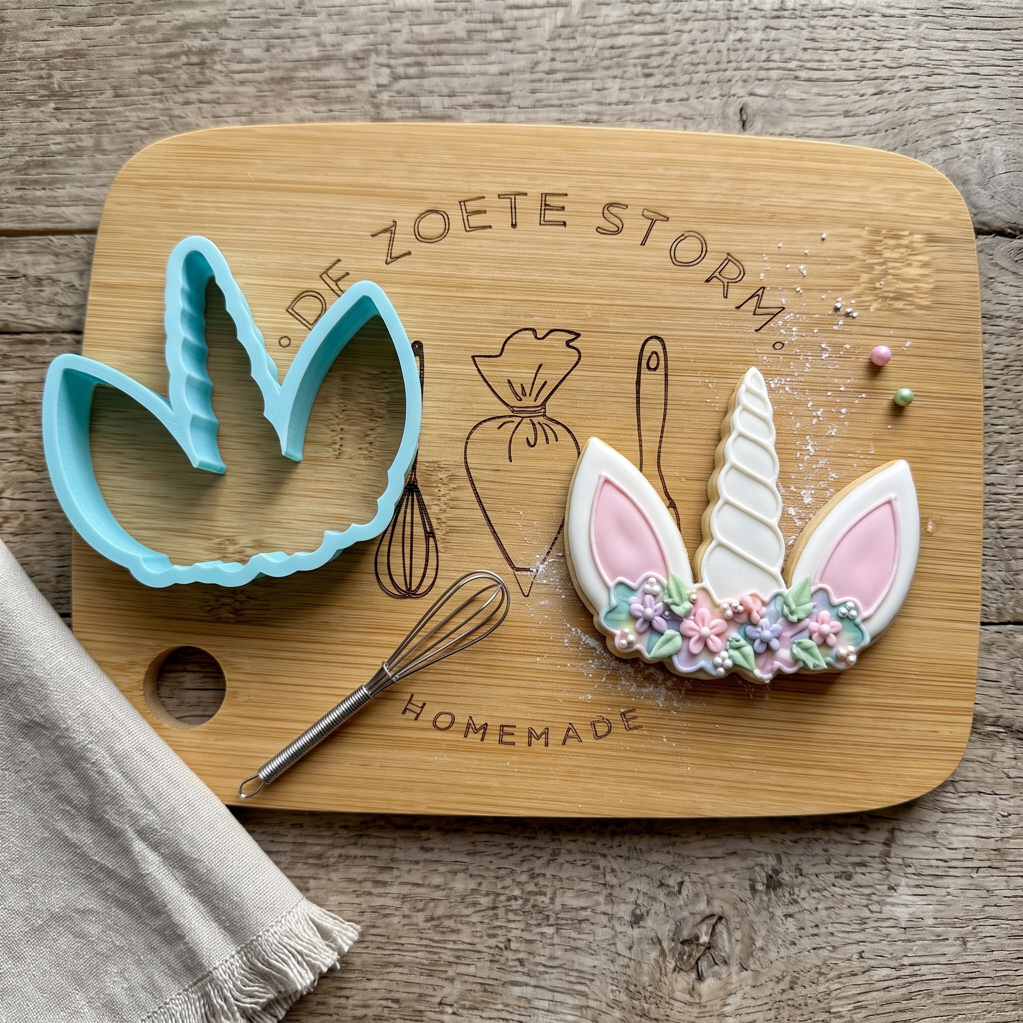 eenhoorn diadeem koesuitsteker / stempel 7,5 cm