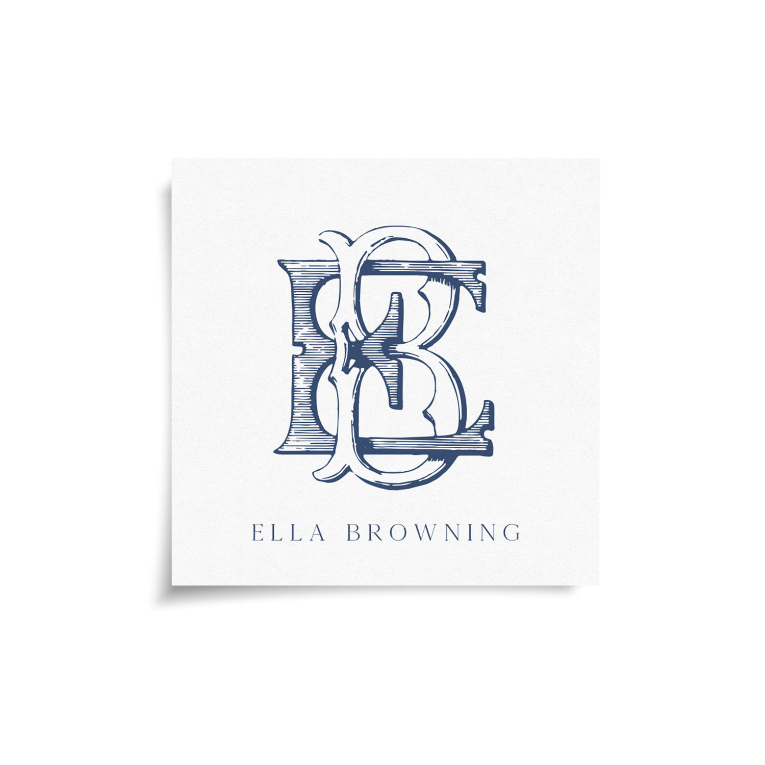 Traditional Monogram Gift Tag - EB - BE