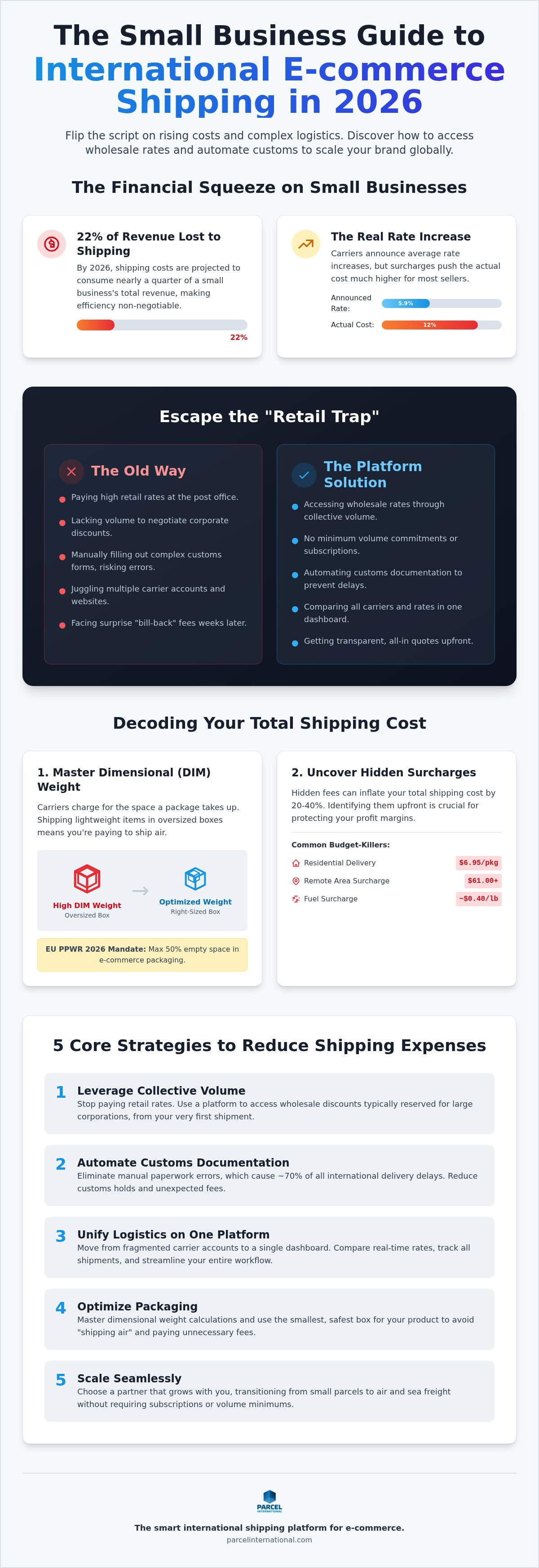 International shipping platform for ecommerce