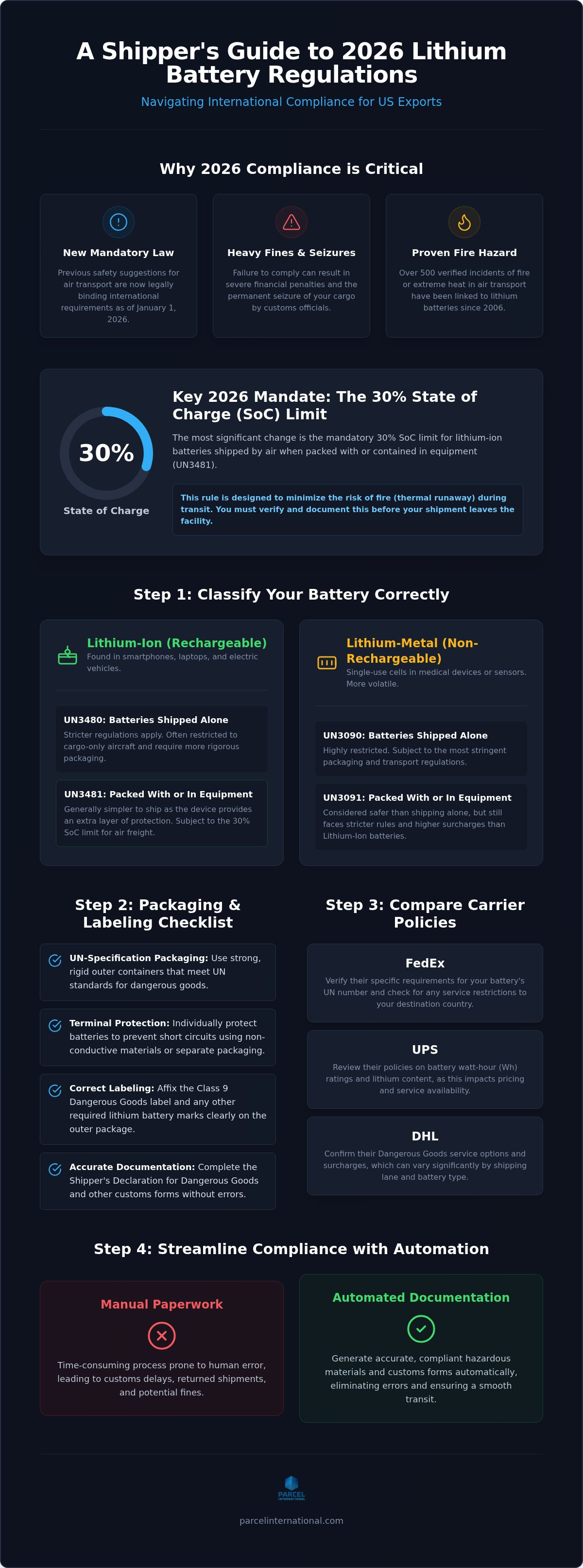 How to ship lithium batteries internationally from usa