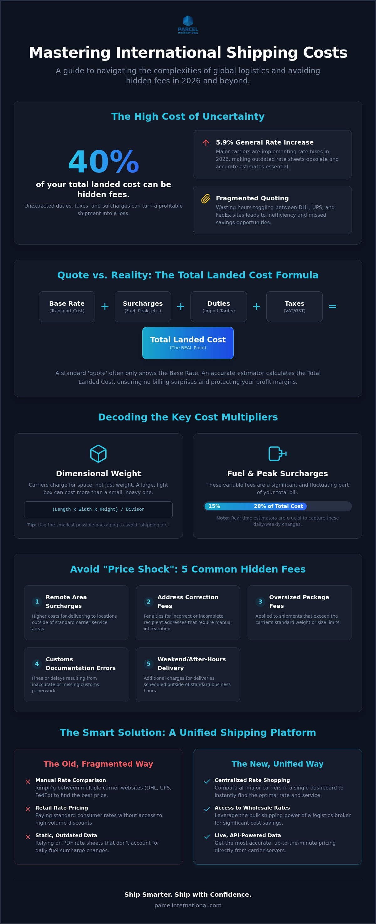 International shipping cost estimator