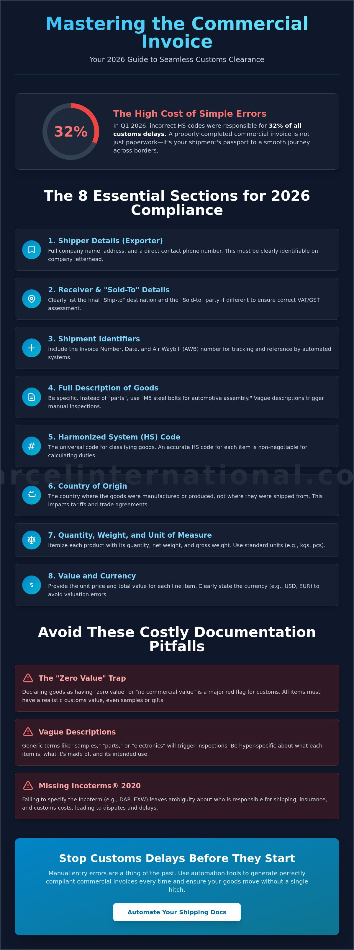 How to properly fill out a commercial invoice