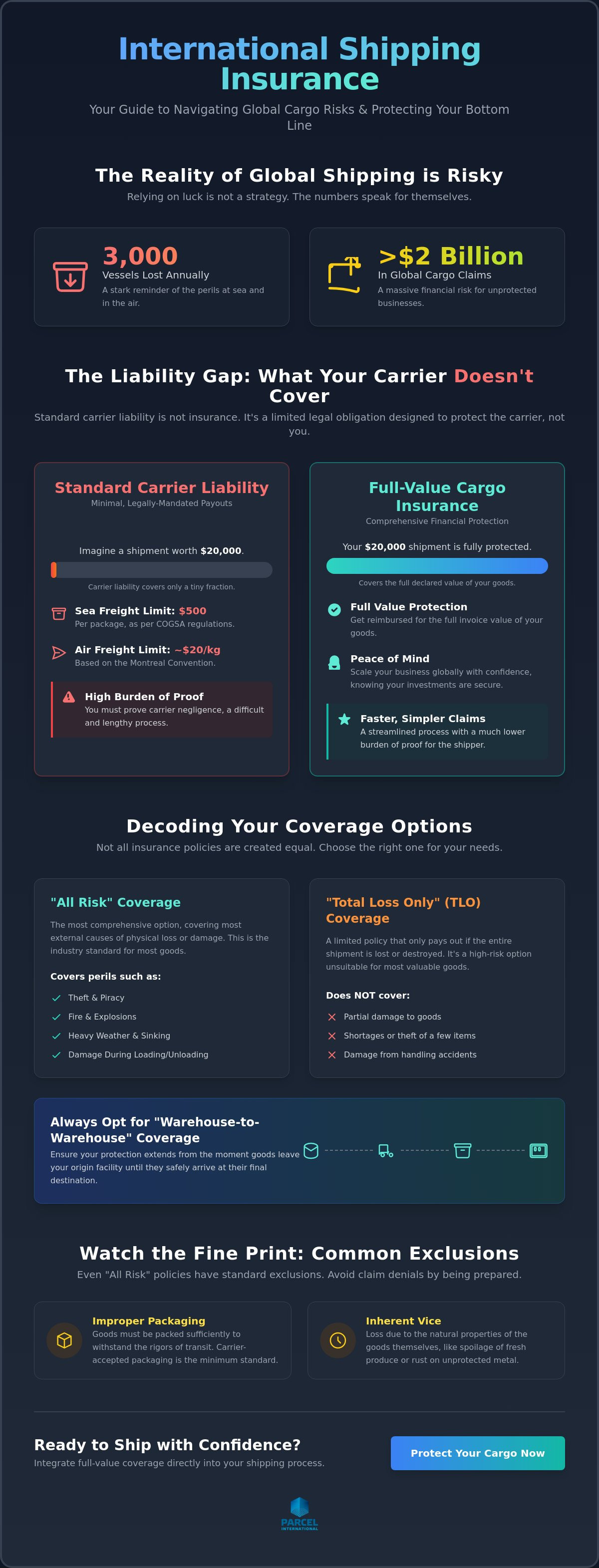 International shipping insurance what does it cover