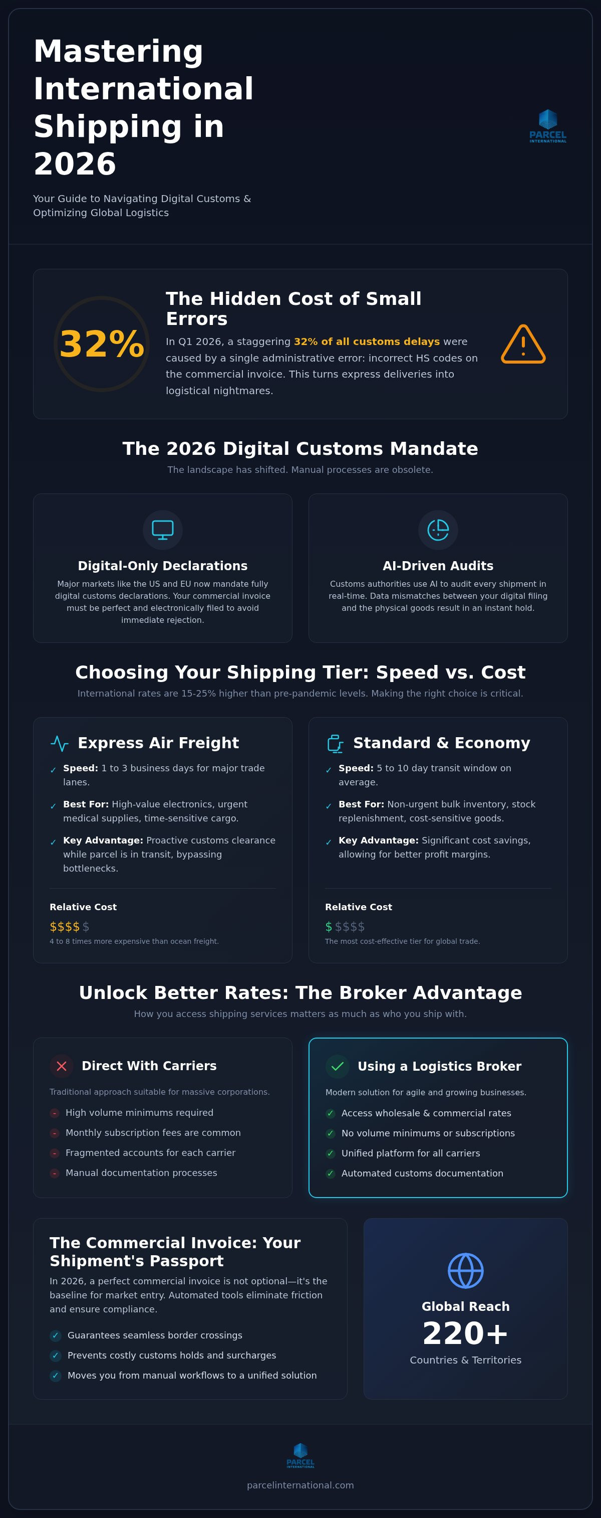 Commercial invoice for international shipping