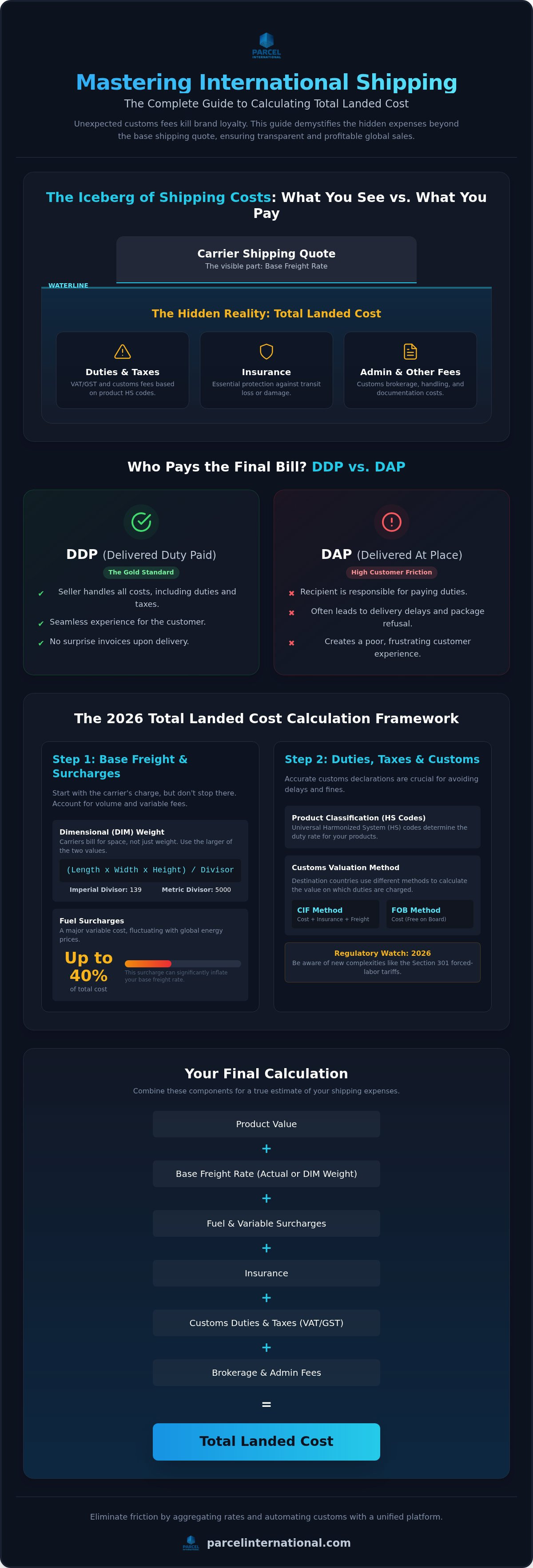 How to calculate international shipping costs including duties