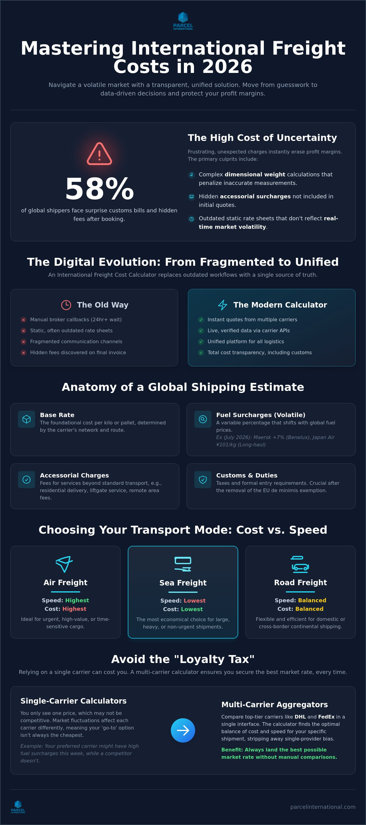 International freight cost calculator