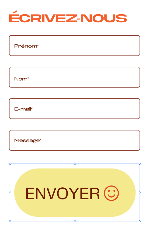Un formulaire de contact et un e-mail créés avec les outils d'e-mail marketing de Wix