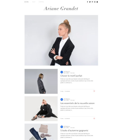 Modèles de sites pour agences de mannequins