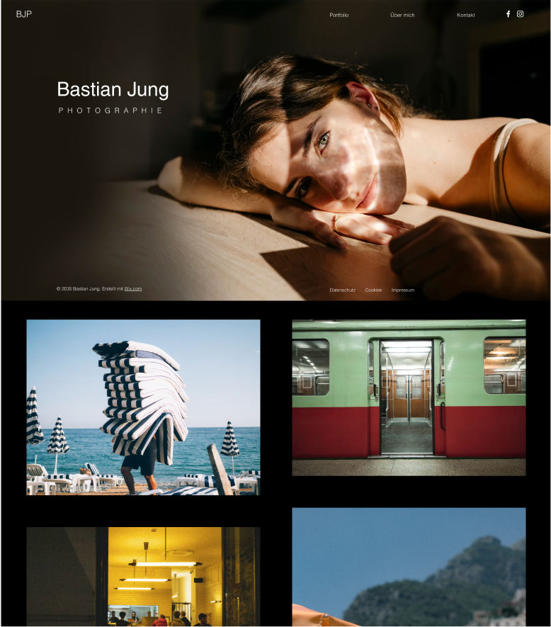 Beispiel einer Fotografie Homepage eines Fotografen.