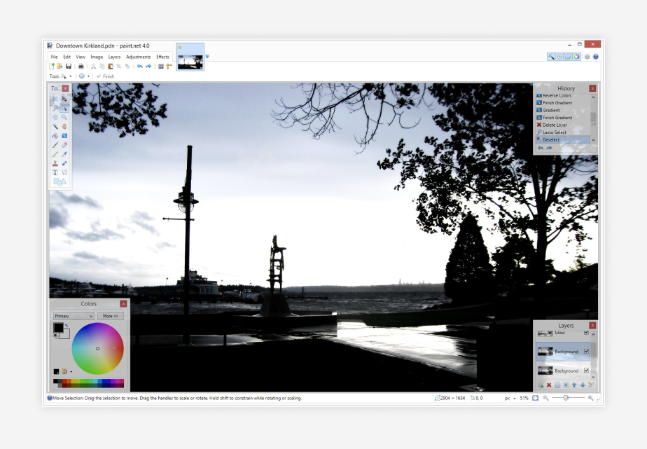 Afbeelding van de paint editor