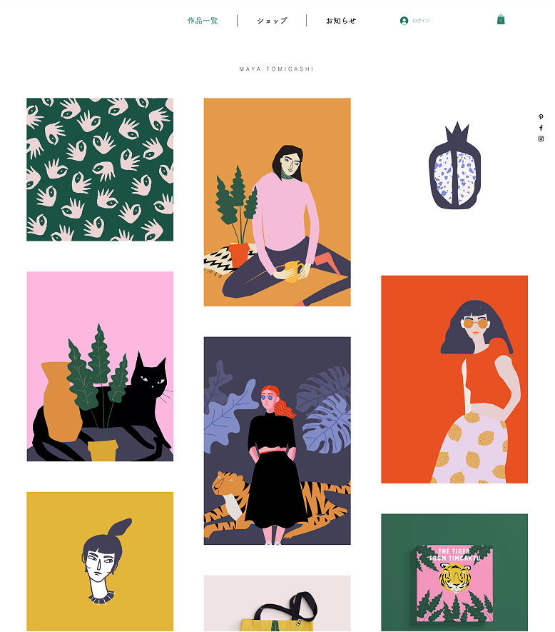 イラストレーター向けWixポートフォリオテンプレート