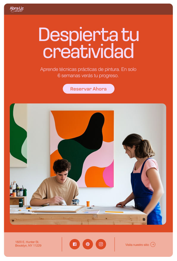 Ejemplo de una campaña de email marketing creada con Wix