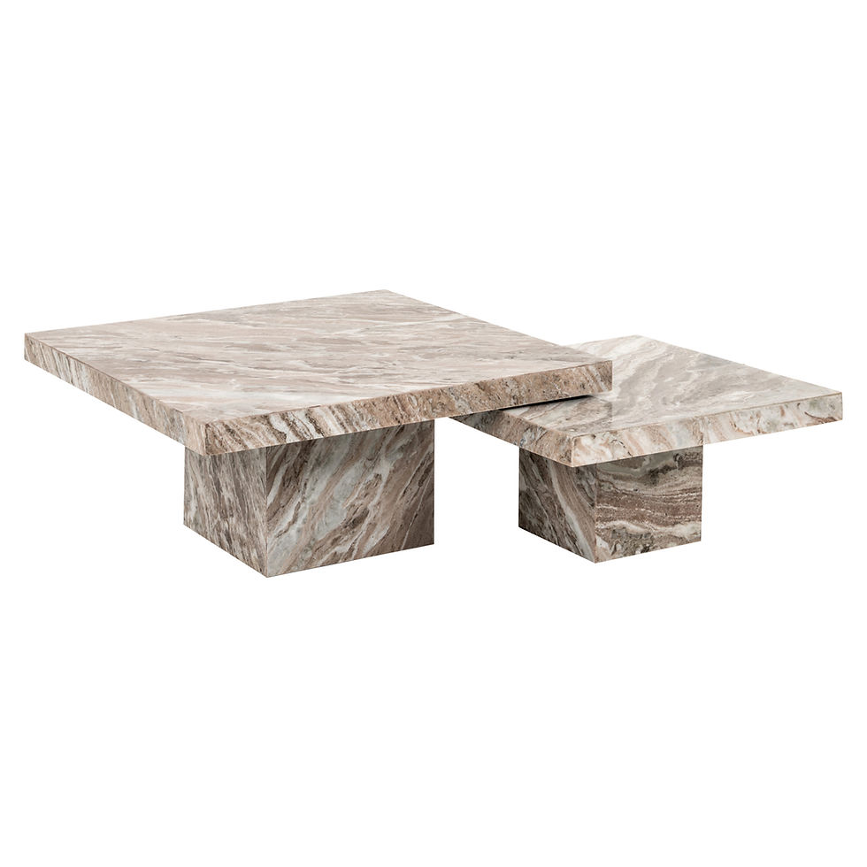 Thumbnail: Salontafel Rashford Blush beige – Set van 2