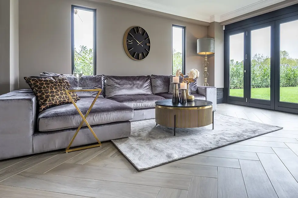 Thumbnail: Luxe salontafel marmer goud – Richmond Interiors Ironville Ø90 cm – exclusieve ronde design tafel