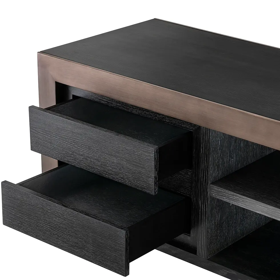 Thumbnail: Tv Cabinet Talbot Charcoal Grey Oak Ven Med Bronze
