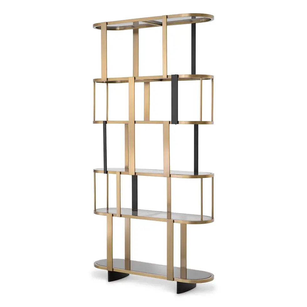 Thumbnail: EICHHOLTZ- Cabinet 'Clio'- Round- Brushed Brass | Smoked Glass