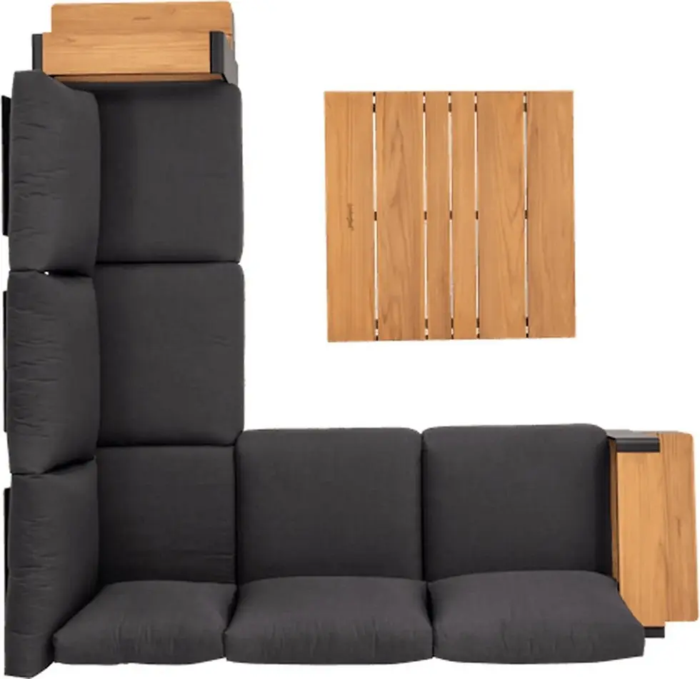 Thumbnail: Moderne loungeset Kees Black, perfect voor tuin of terras, duurzaam en comfortabel