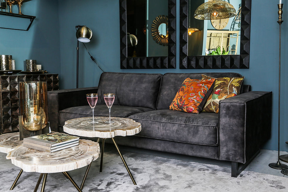 Thumbnail: PTMD Collection- Salontafels- Versteend Hout New Khine – Set van 3