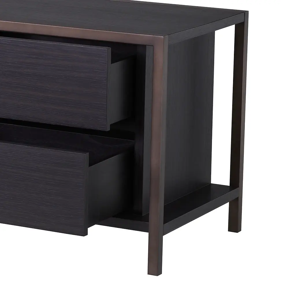 Thumbnail: Tv Cabinet Wilmot Charcoal Grey Oak Medium Bronze Finish