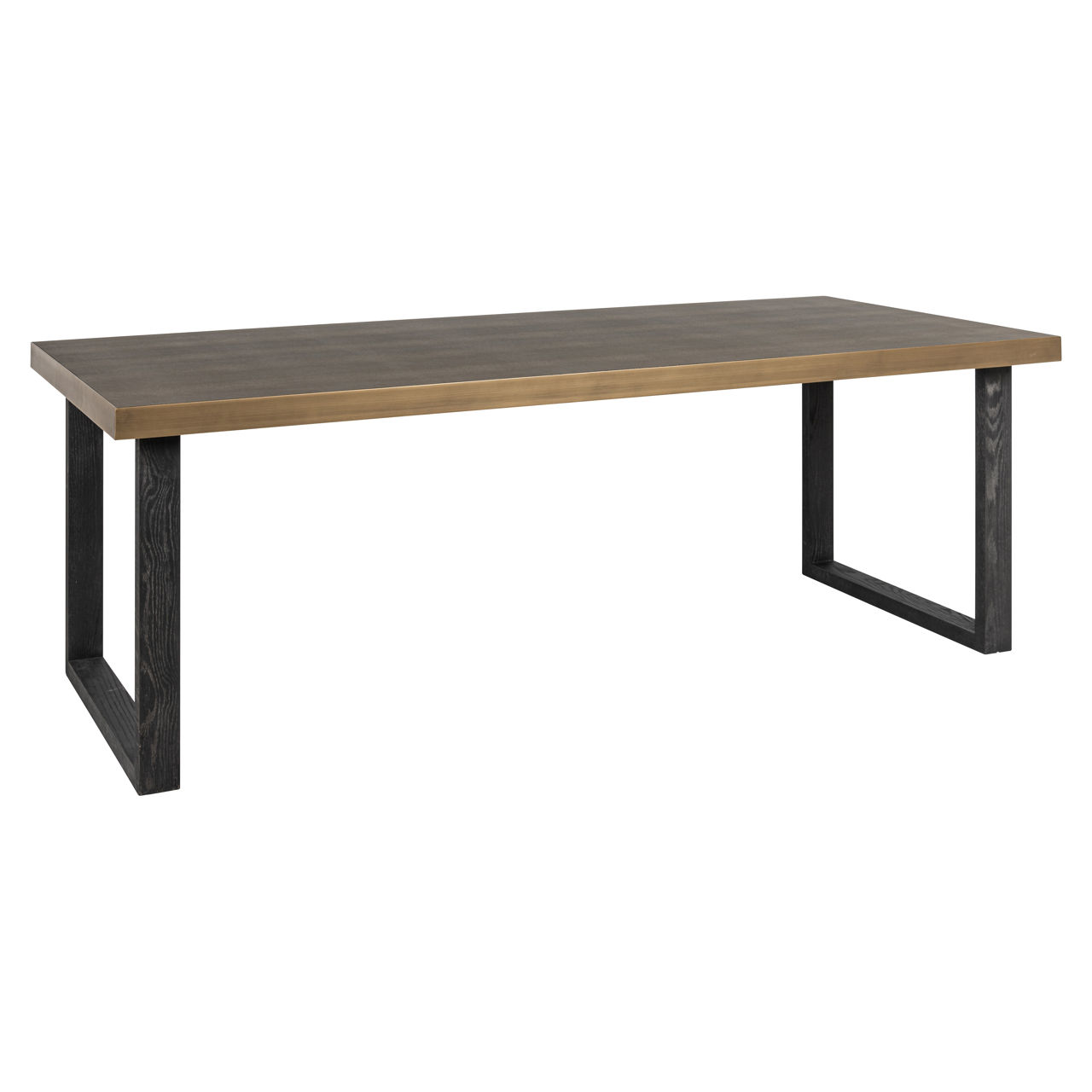 Eettafel Bloomville brass shagreen incl. glass top 200