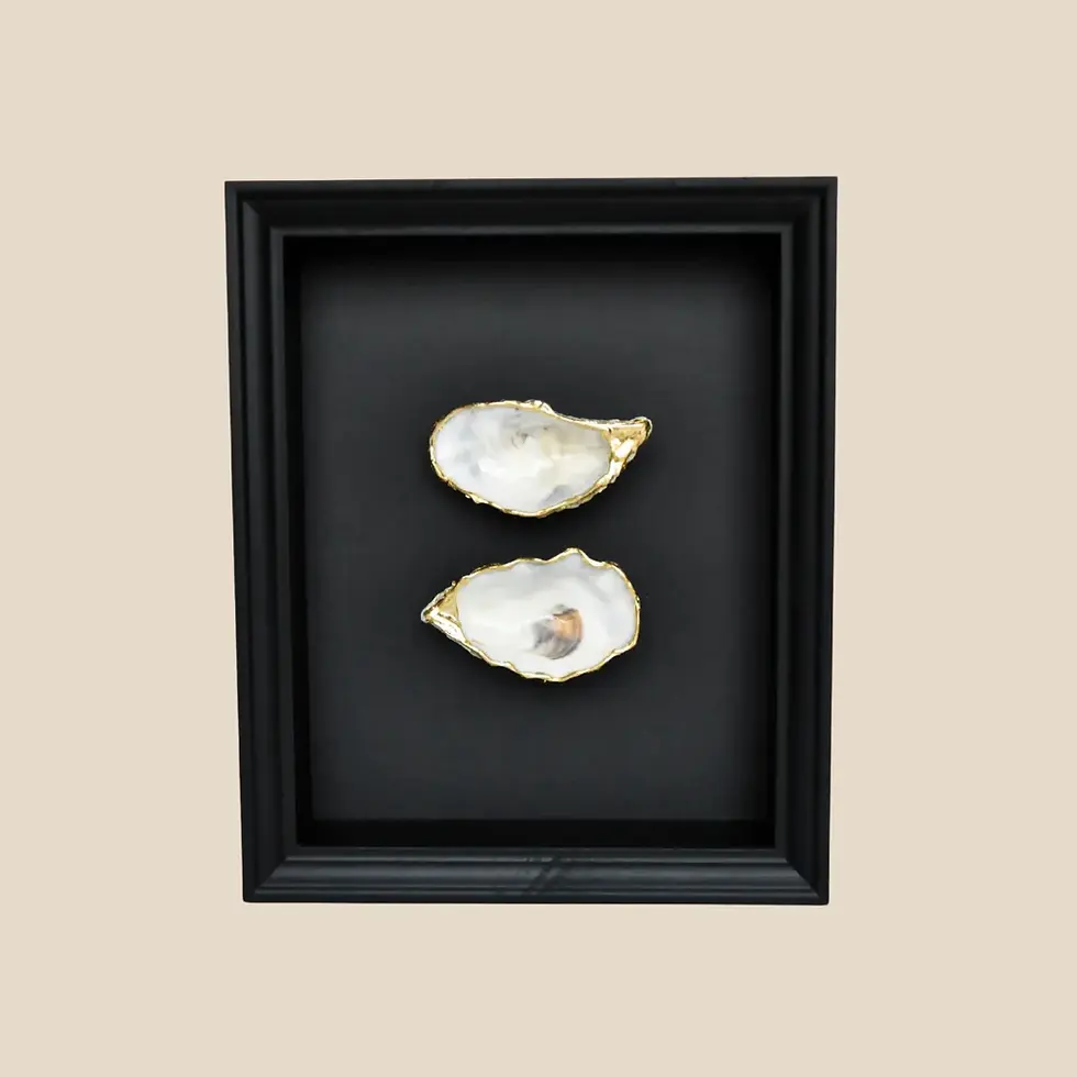 Thumbnail: Natuurlijke Oesterschelp met 14K Goudomlijsting – Uniek Kunstwerk ✨