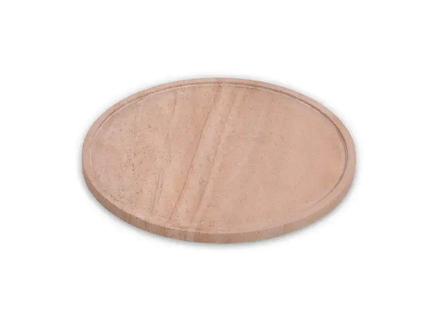 Thumbnail: Verrijk uw interieur met het rond dienblad van zandsteen, gekenmerkt door zachte bruine tinten. Elk dienblad is uniek vanwege de natuurlijke variatie in kleur en tekening van het zandsteen.

Let op: Zandsteen is een natuurgesteente, waardoor de kleur en tekeningen kunnen afwijken van de getoonde foto's. Dit draagt bij aan de unieke charme en authenticiteit van elk dienblad.

Voeg een natuurlijk element toe aan uw decor met dit prachtige dienblad, perfect voor het serveren van hapjes of als decoratief accent in uw woning."

