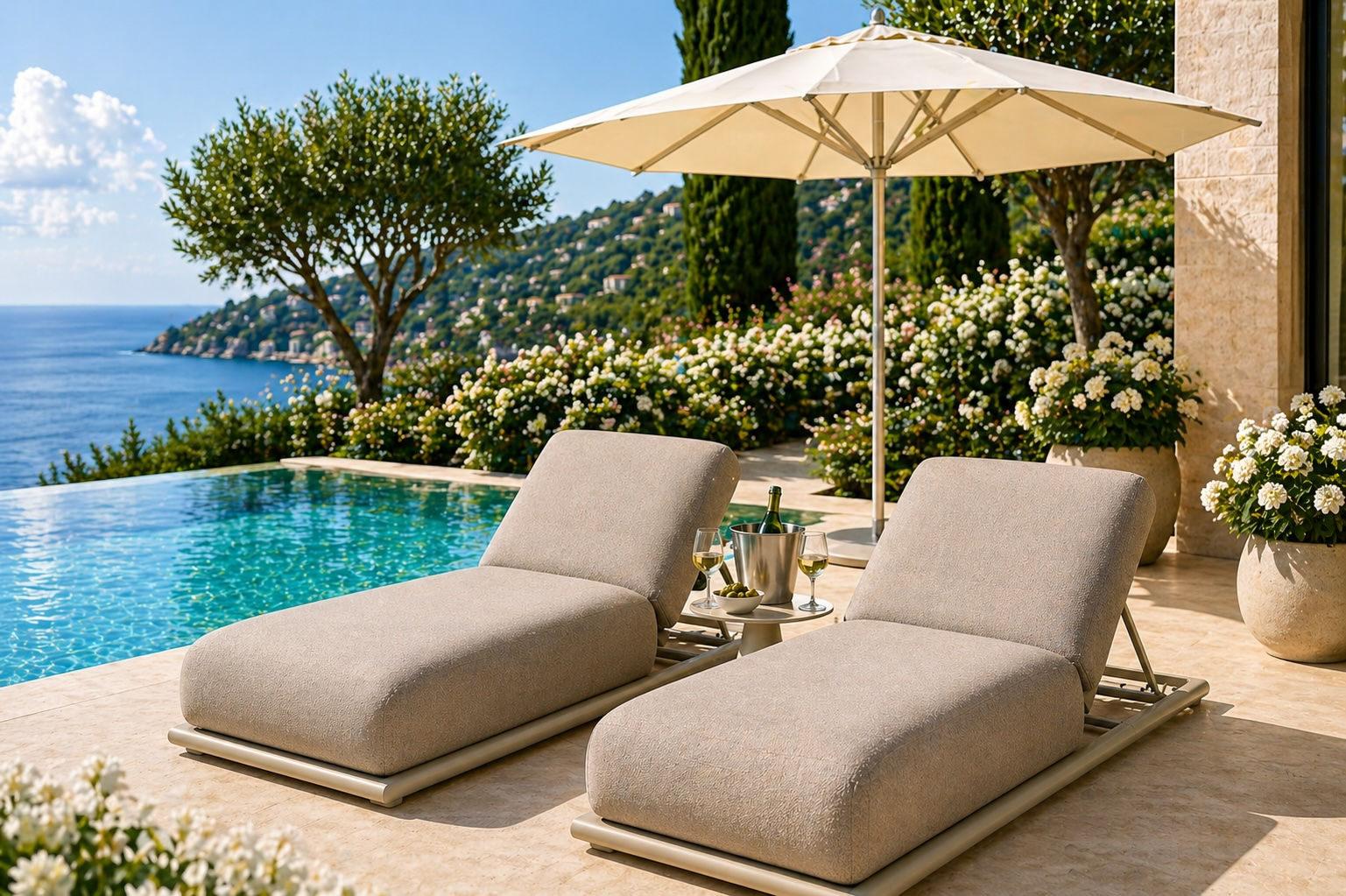 Luxe outdoor daybed tuin aluminium – Richmond Sullivan greige