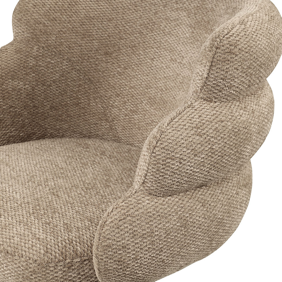 Thumbnail: Eetkamerstoel Kayla mocca boldweave swivel