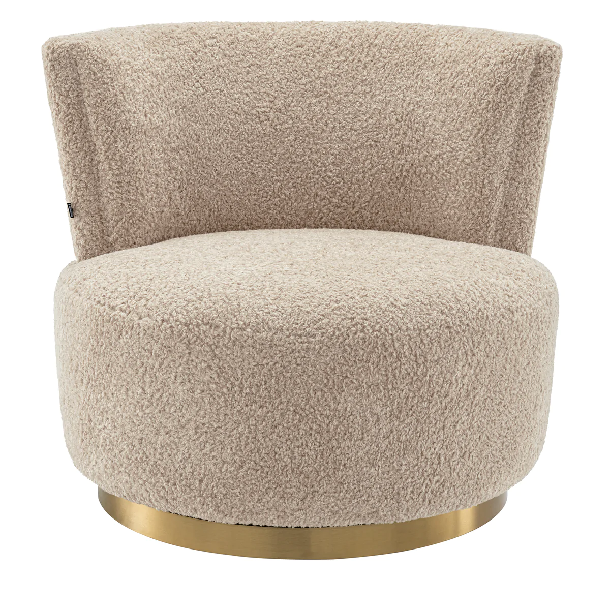 Swivel Chair Alonso Canberra Sand - Brushed Brass - Swivel Base