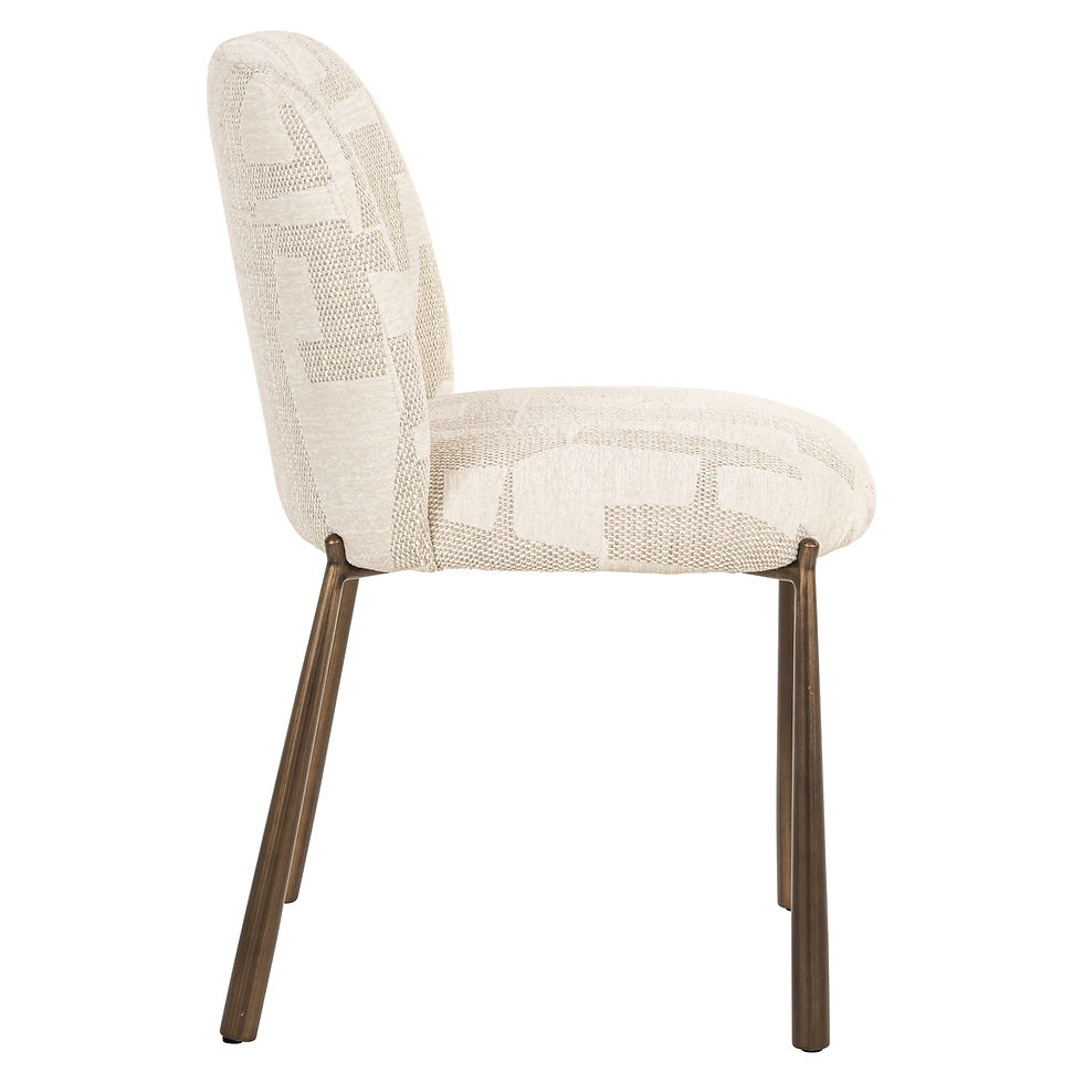 Thumbnail: Eetkamerstoel Lana Beige Graffic – Set van 2