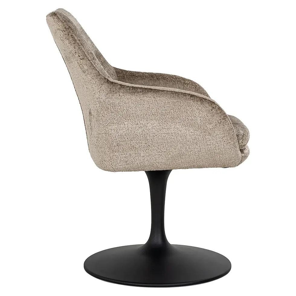 Thumbnail: Draaifauteuil Marlon chenille taupe – Richmond Interiors – luxe fauteuil – Art-Empire