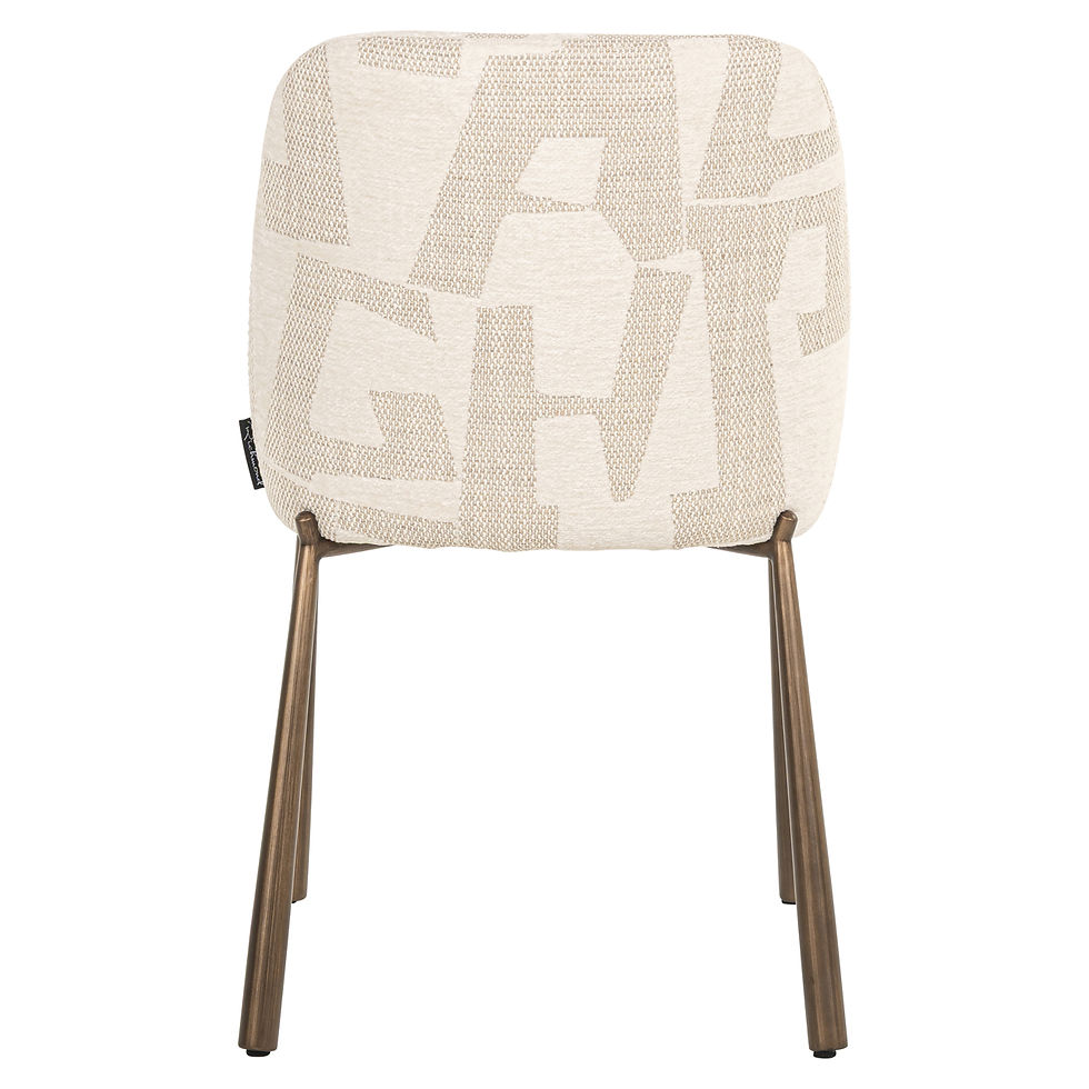 Thumbnail: Eetkamerstoel Lana Beige Graffic – Set van 2