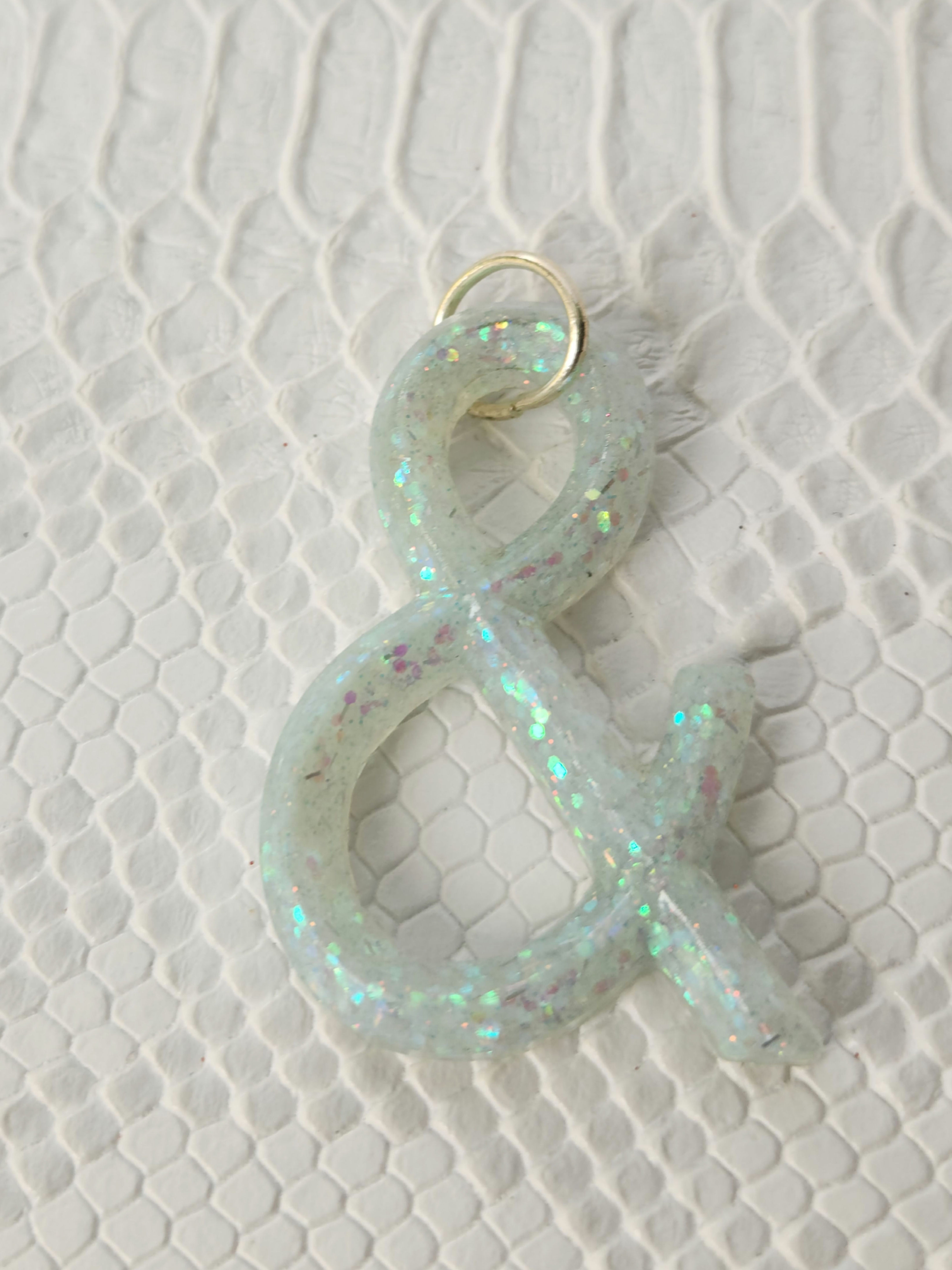  ICY BLUE WHITE "AND" Charm 