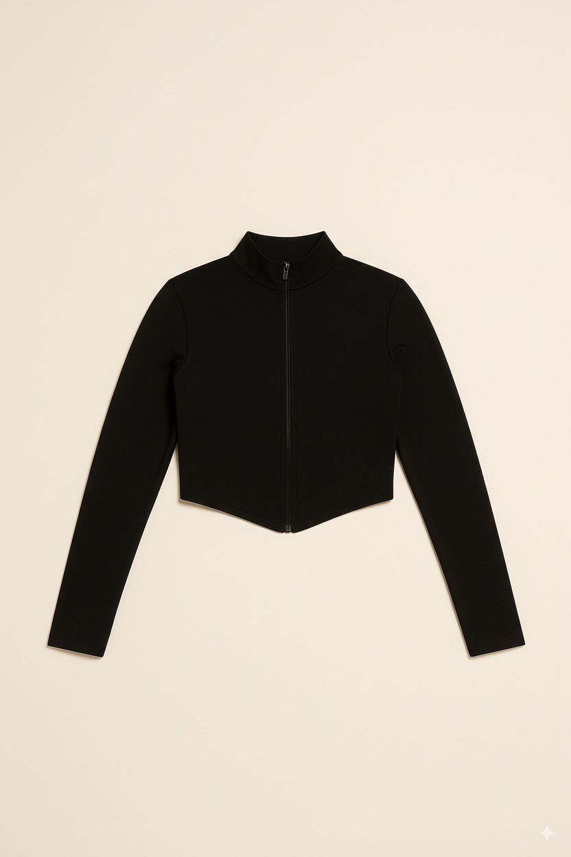Thumbnail: Deep Black V Crop Jacket