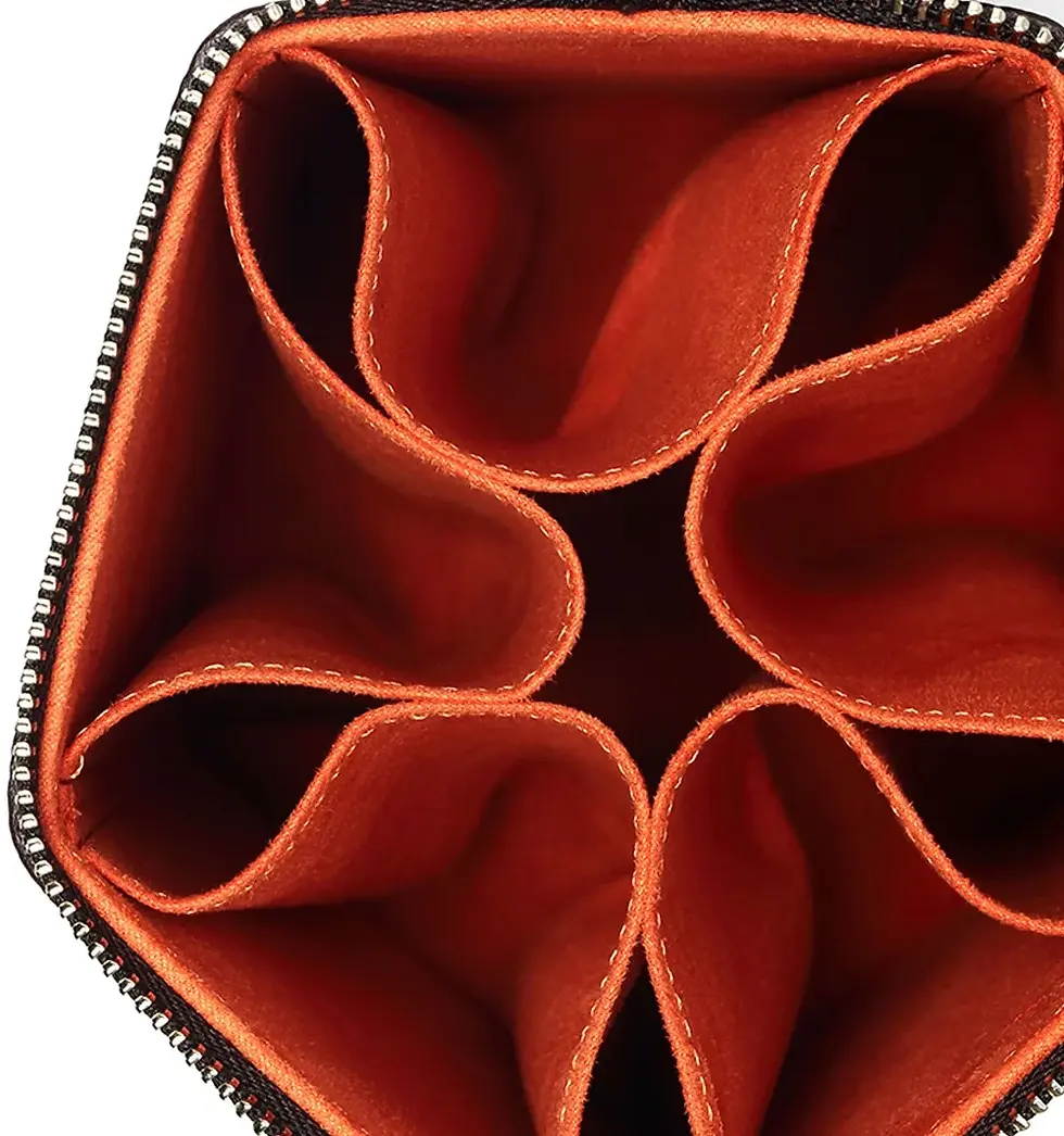 Miniature : étui de rangement en cuir pour 5 lunettes dark brown & orange diffuser Tokyo