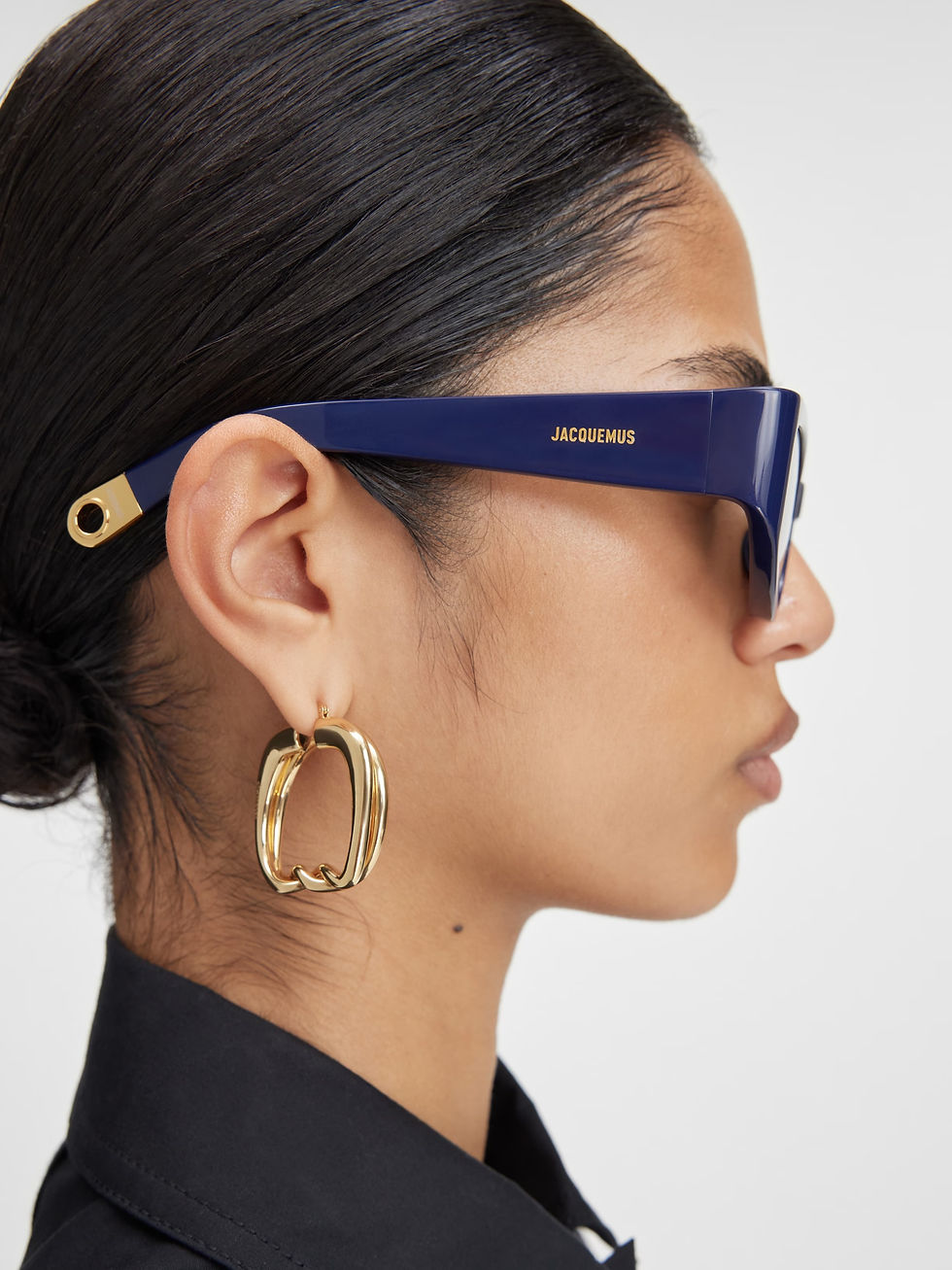 Miniature : lunettes de soleil Jacquemus Gala Navy profil femme