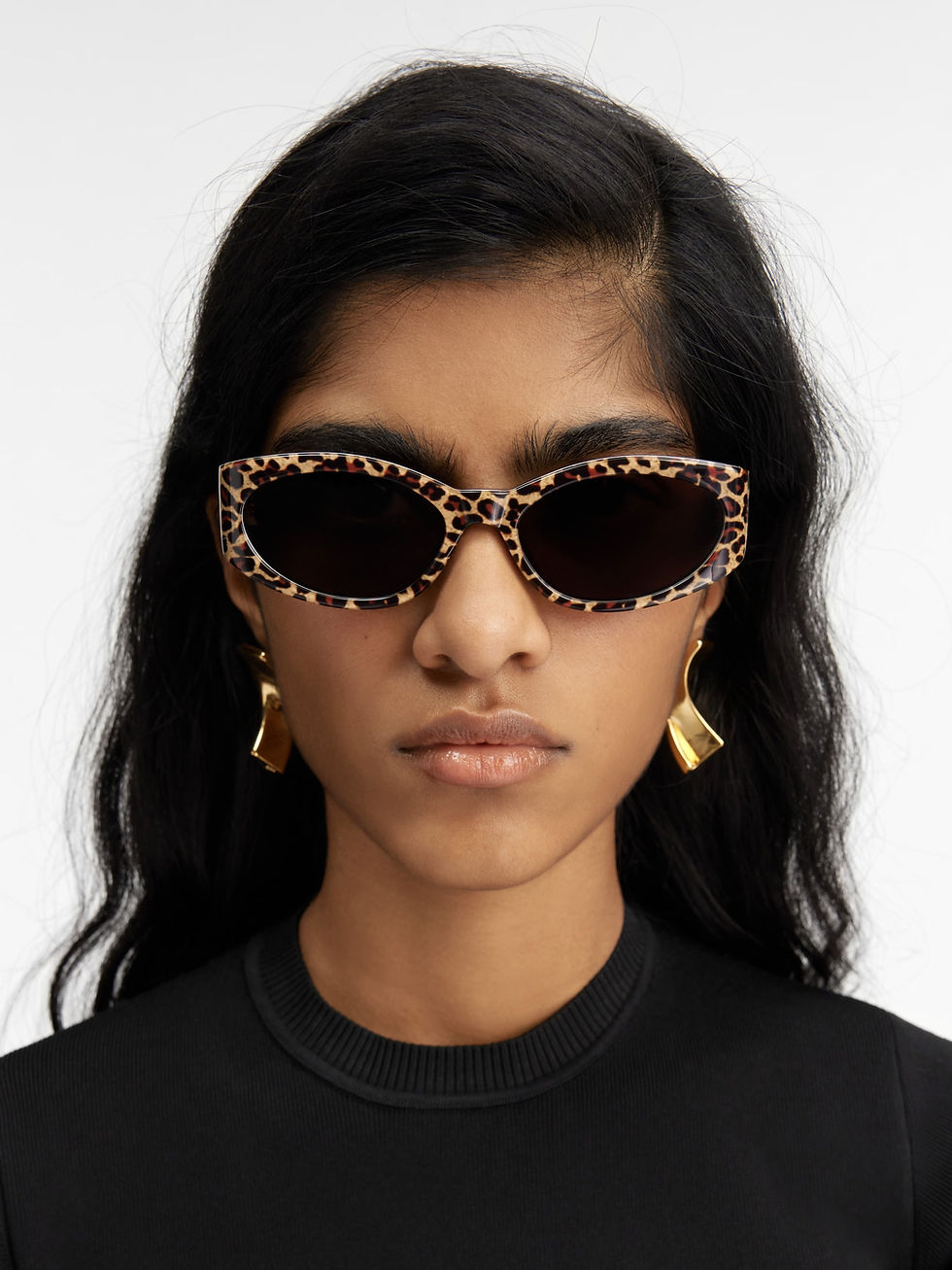 Miniature : lunettes jacquemus ovalo leopard brown face femme