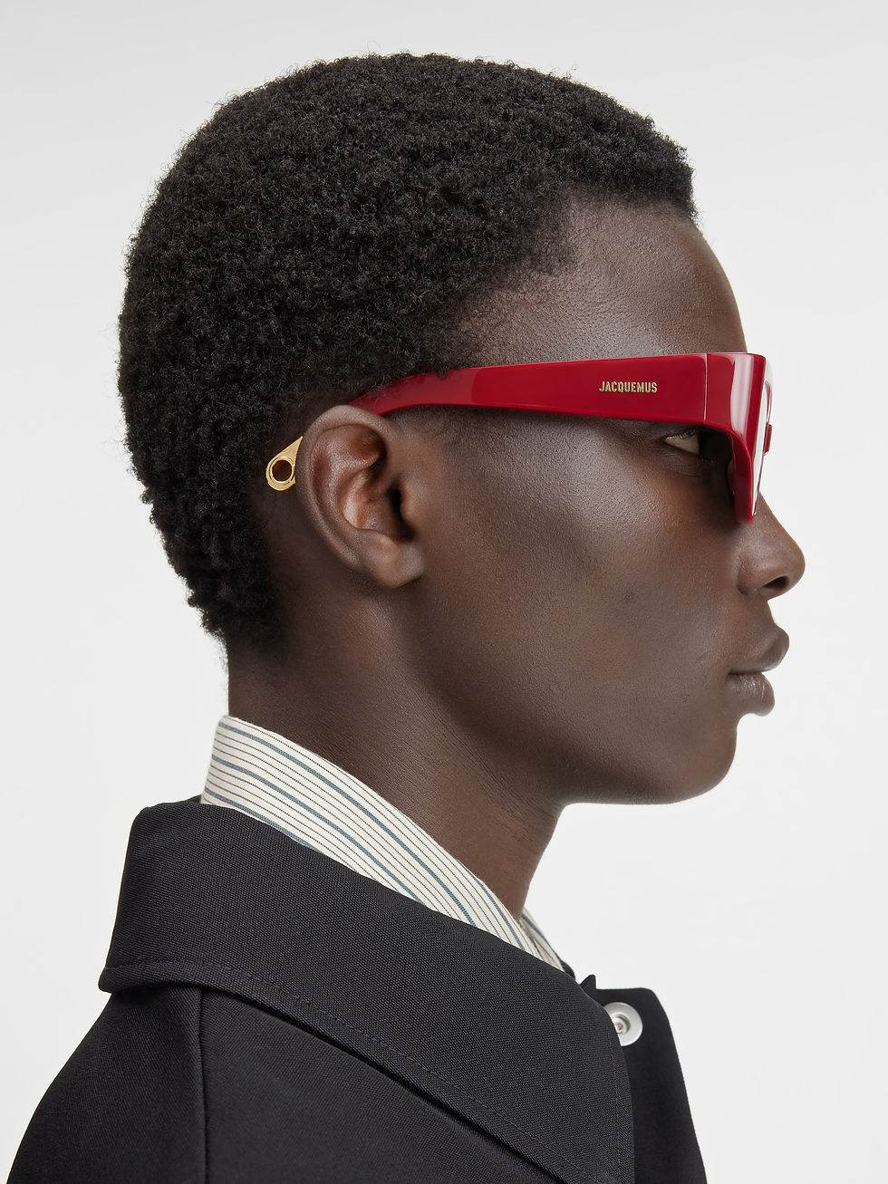 Miniature : lunettes de soleil jacquemus gala burgundy profil homme