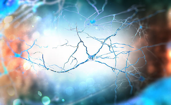 Neurons connecting by using electrochemical transmissions. 3d illustration..jpg