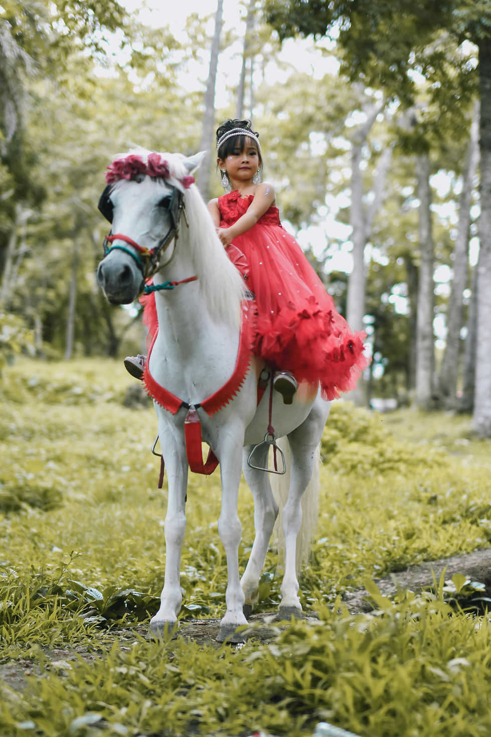 A little kid on a horse