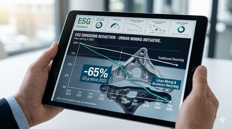 ESG-Reporting im Fokus: Erhebliche CO2-Einsparungen durch den Einsatz von Urban-Mining-Aluminium.