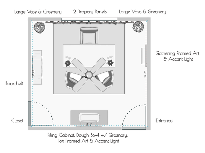 Masculine Home Office Floorplan