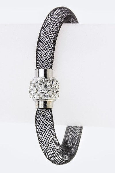 Thumbnail: Crystal Filled Mesh Bracelet
